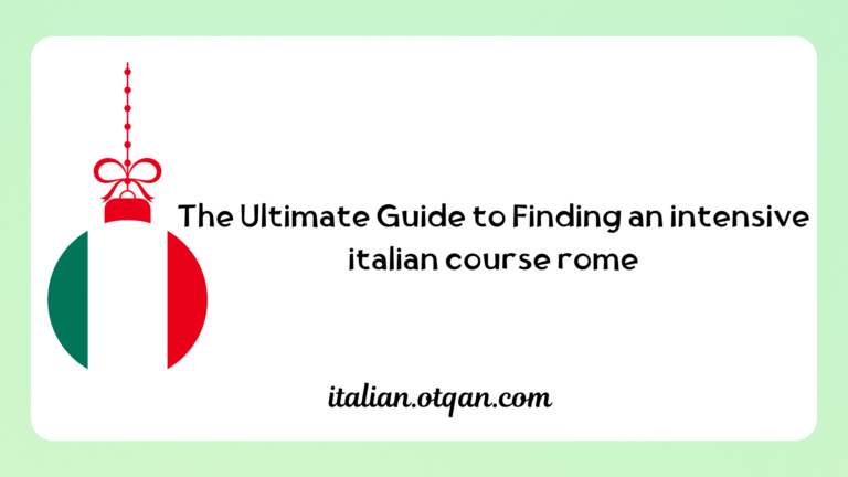 intensive italian course rome